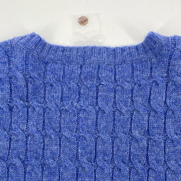 Norm Thompson Women's Cable Knit Wool Blend Cardigan Sweater Blue Medium NWOT - Picture 5 of 12